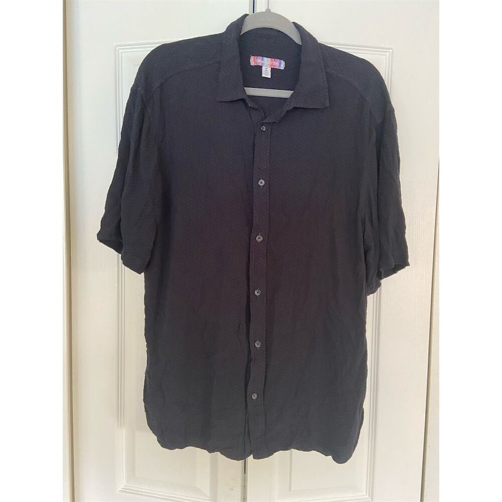 Urban Outfitters Men's Black Short Sleeve Button-Up Shirt Size M Standard